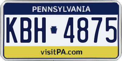 PA license plate KBH4875