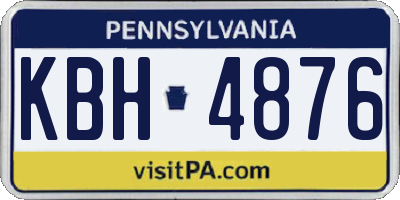 PA license plate KBH4876