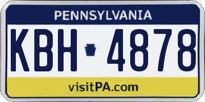 PA license plate KBH4878