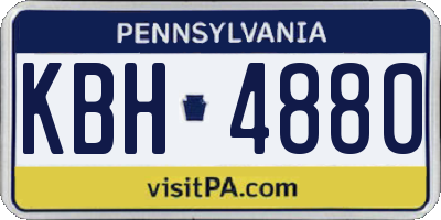 PA license plate KBH4880