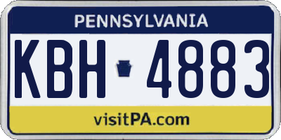PA license plate KBH4883
