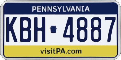 PA license plate KBH4887