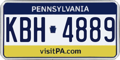 PA license plate KBH4889
