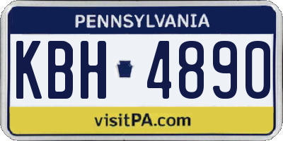 PA license plate KBH4890