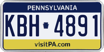 PA license plate KBH4891