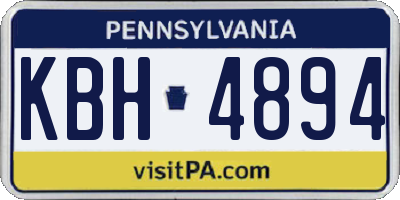 PA license plate KBH4894