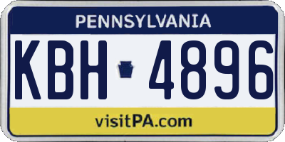 PA license plate KBH4896