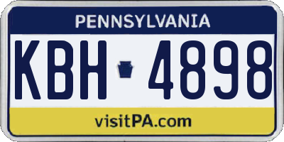 PA license plate KBH4898