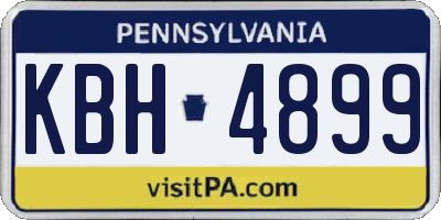 PA license plate KBH4899