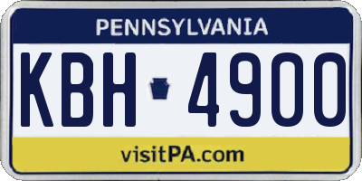 PA license plate KBH4900