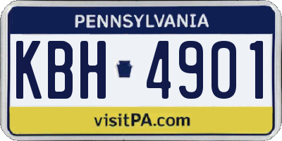 PA license plate KBH4901