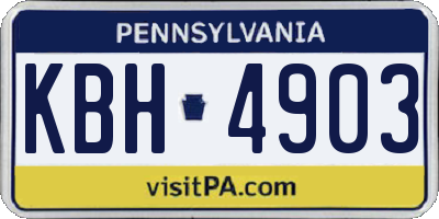 PA license plate KBH4903