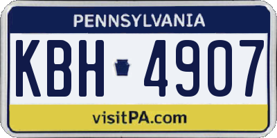 PA license plate KBH4907