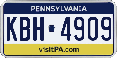 PA license plate KBH4909