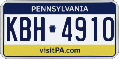 PA license plate KBH4910