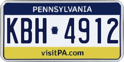 PA license plate KBH4912