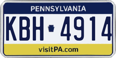 PA license plate KBH4914