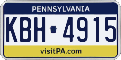 PA license plate KBH4915