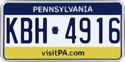 PA license plate KBH4916