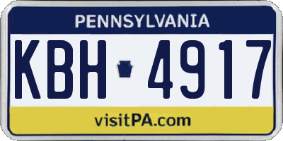 PA license plate KBH4917