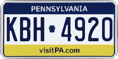 PA license plate KBH4920