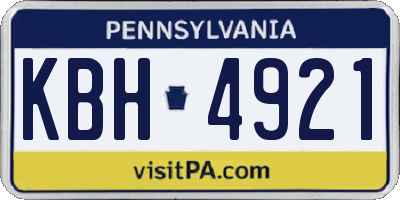 PA license plate KBH4921