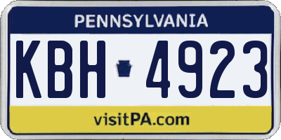 PA license plate KBH4923