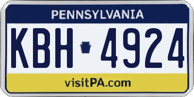 PA license plate KBH4924
