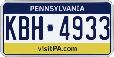 PA license plate KBH4933