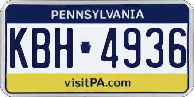 PA license plate KBH4936