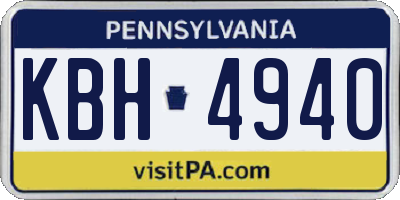 PA license plate KBH4940