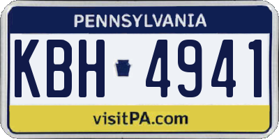 PA license plate KBH4941