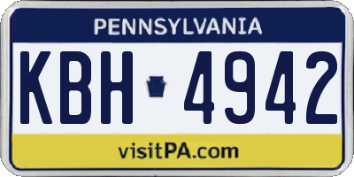 PA license plate KBH4942