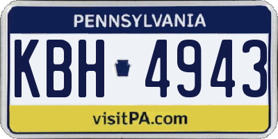 PA license plate KBH4943