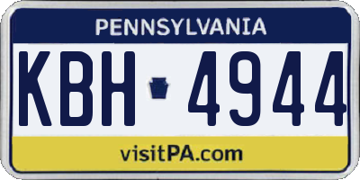 PA license plate KBH4944