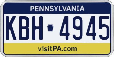 PA license plate KBH4945