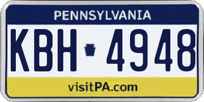 PA license plate KBH4948