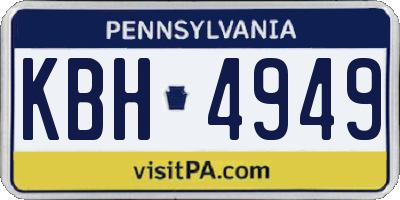 PA license plate KBH4949