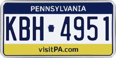 PA license plate KBH4951