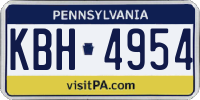 PA license plate KBH4954