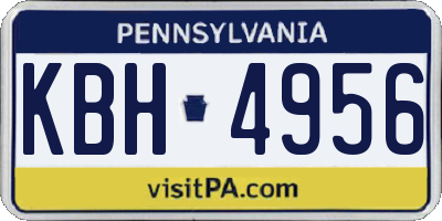 PA license plate KBH4956