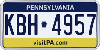 PA license plate KBH4957