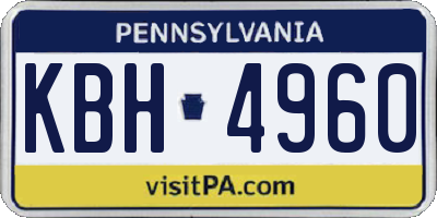 PA license plate KBH4960