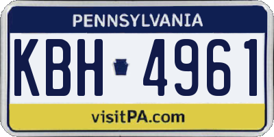 PA license plate KBH4961