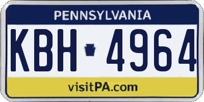 PA license plate KBH4964