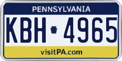 PA license plate KBH4965