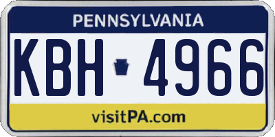 PA license plate KBH4966