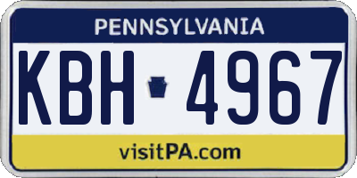 PA license plate KBH4967
