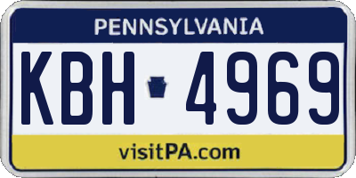 PA license plate KBH4969