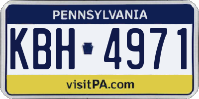 PA license plate KBH4971